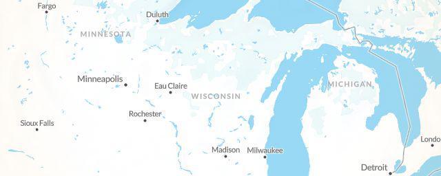 Piste map of the region Wisconsin