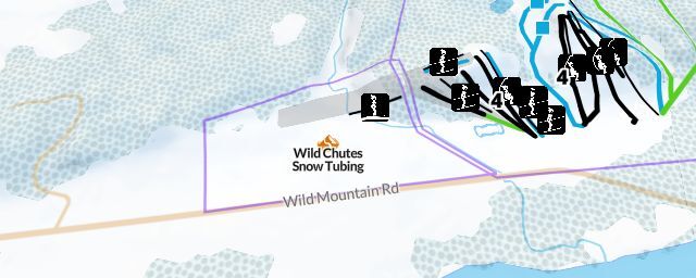 Piste map of the resort Wild Chutes Snow Tubing